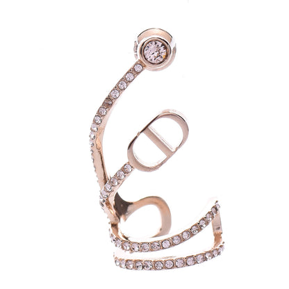 Christian Dior Metal Crystal Petit Rigid CD Ear Jewelry Rose Gold Pink 1 of 4