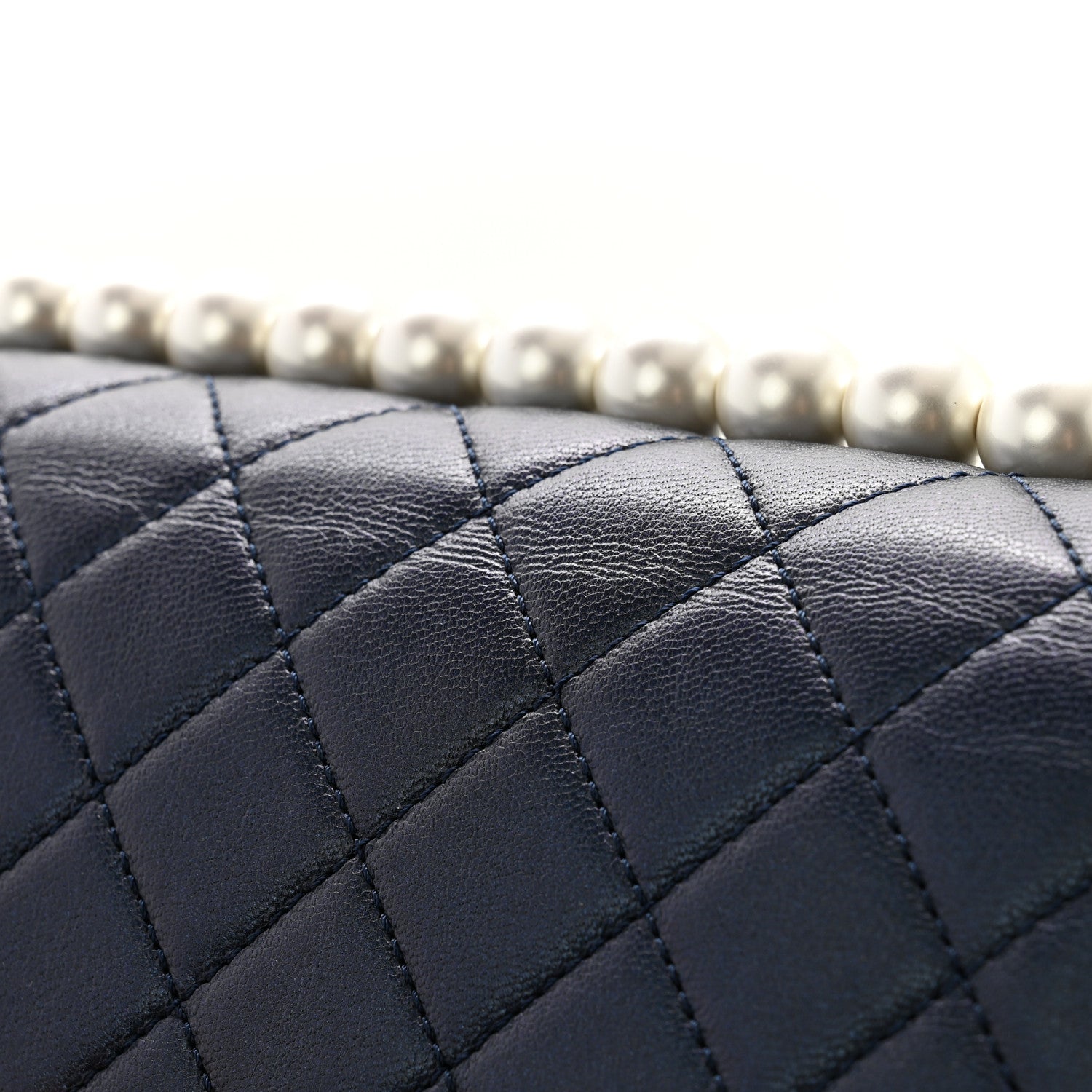 Chanel Iridescent Lambskin Quilted Small Chic Pearls Flap Blue 12 of 13