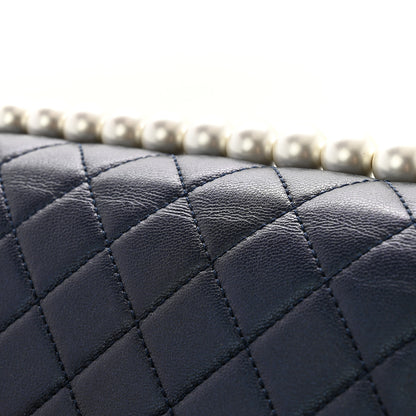 Chanel Iridescent Lambskin Quilted Small Chic Pearls Flap Blue 12 of 13