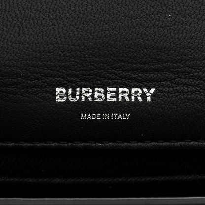 Burberry Calfskin Gingham Print Small Lola Bag Black White 6 of 10