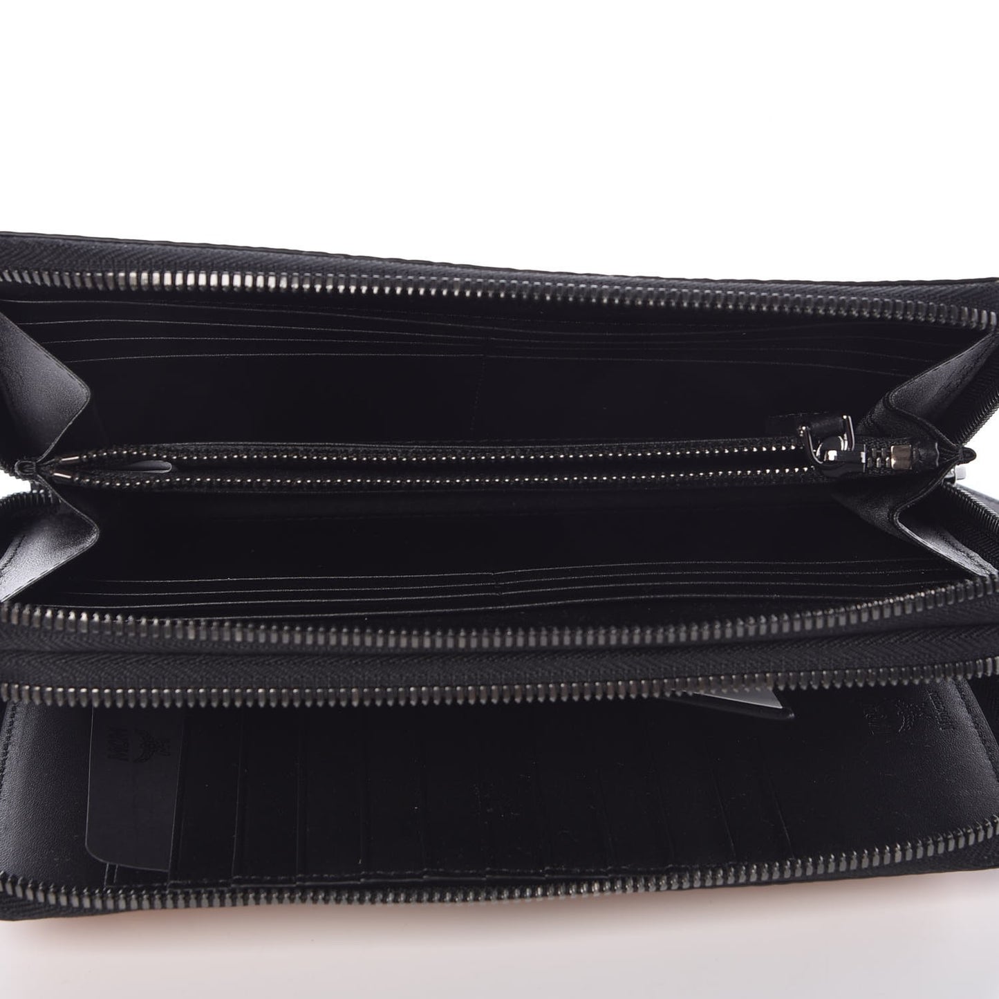 Heritage Visetos Large Double Zip Around Clutch Cognac