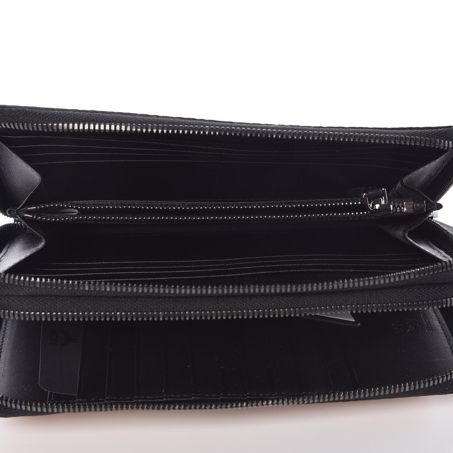 MCM Heritage Visetos Large Double Zip Around Clutch Cognac 5 of 9