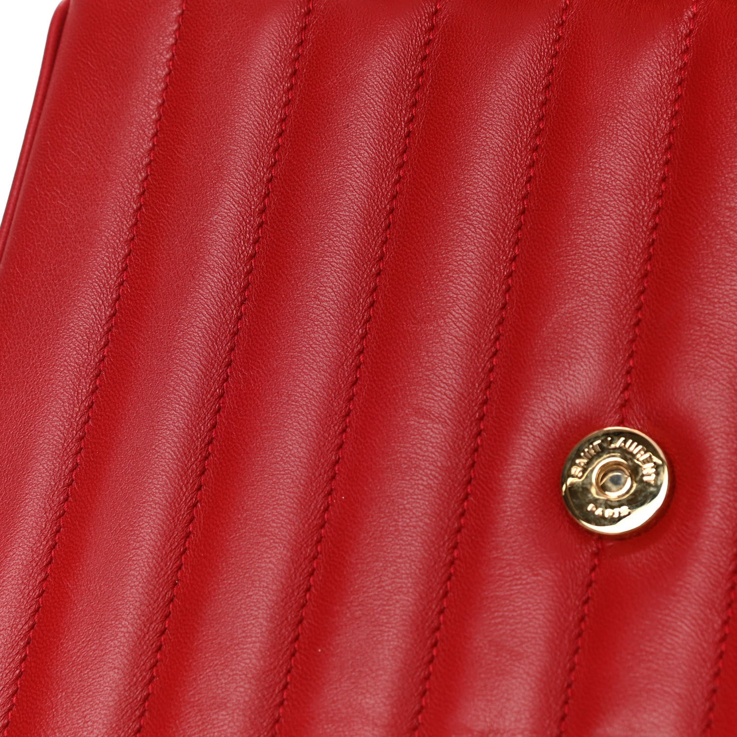 Saint Laurent Lambskin Matelasse Monogram Large Vicky Chain Bag Rouge Eros 14 of 18