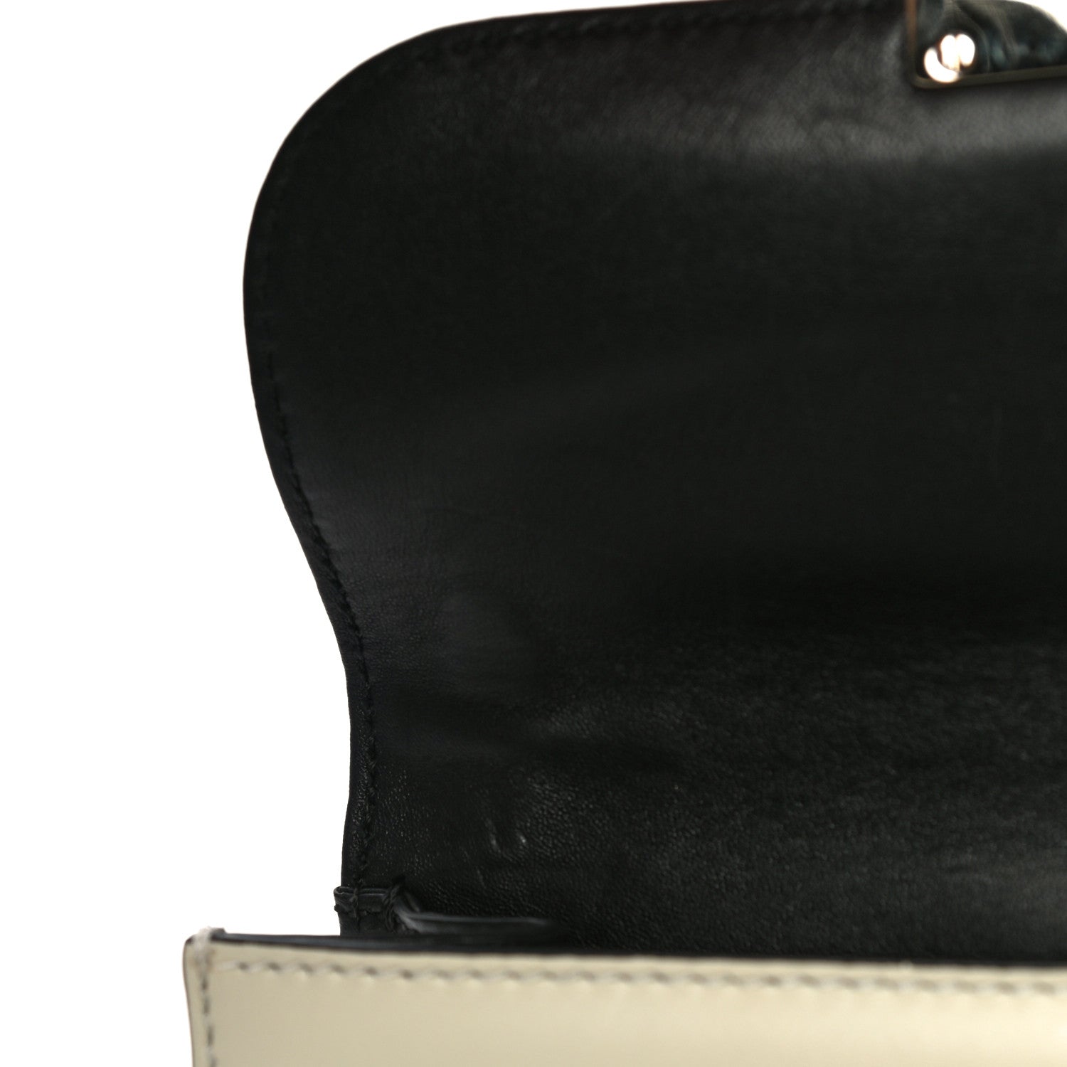 Valentino Garavani Vitello Small Glam Lock Rockstud Flap Black Light Ivory 10 of 17
