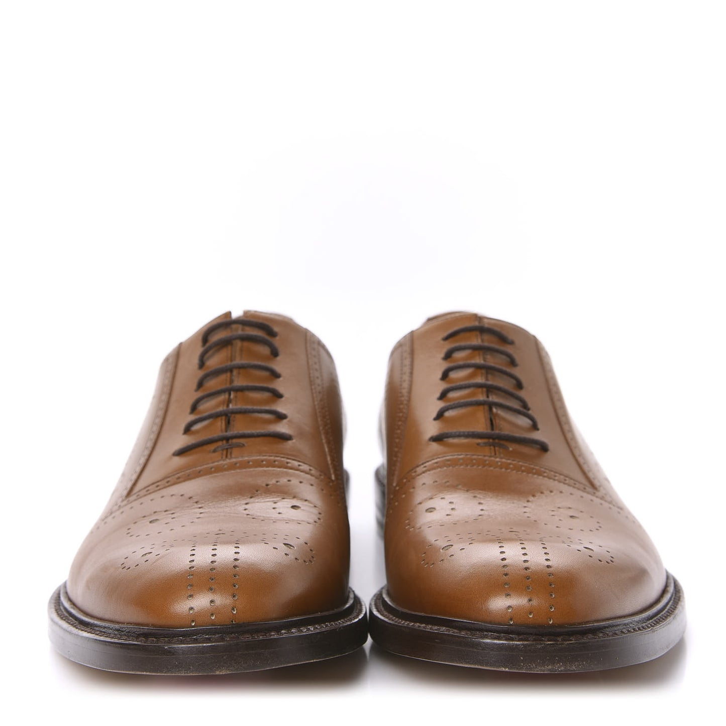 Calfskin Bee Perforated Mens Lace Up Oxfords 8.5 Brown