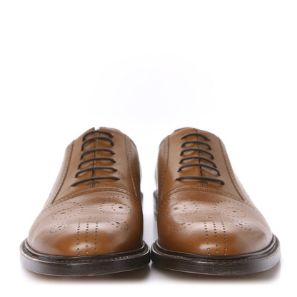 Gucci Calfskin Bee Perforated Mens Lace Up Oxfords 8.5 Brown 2 of 11