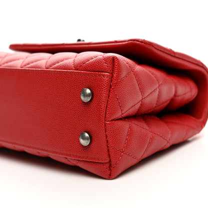 Chanel Caviar Quilted Mini Coco Handle Flap Red 10 of 10