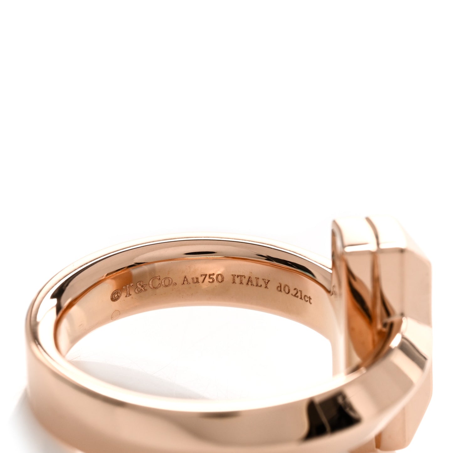 18K Rose Gold Diamond T T1 Ring 53 6.5