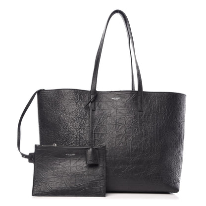Saint Laurent Calfskin Crocodile Embossed Large Shopper Tote Black 1 of 9