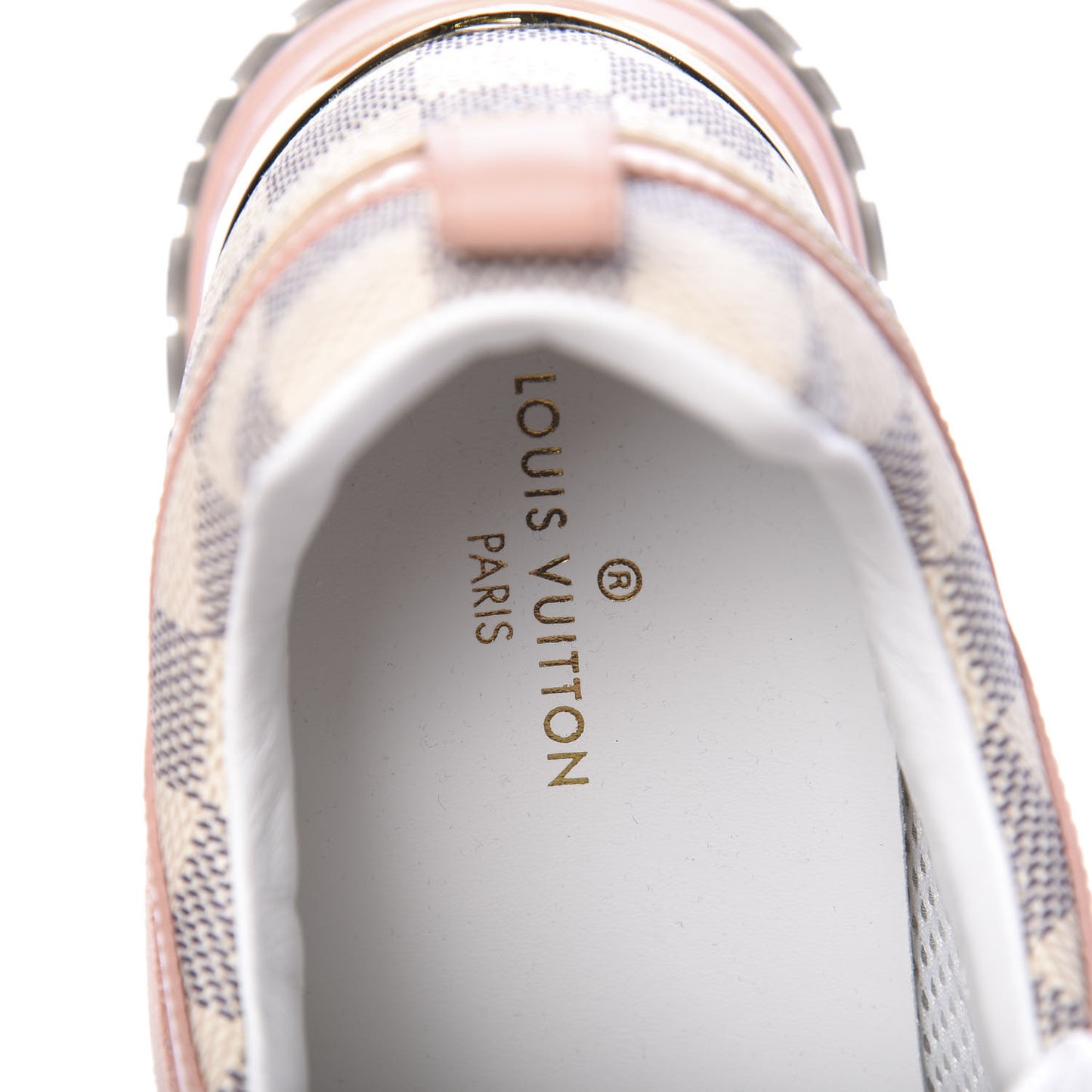 Suede Damier Azur Run Away Sneakers 37.5 Pink
