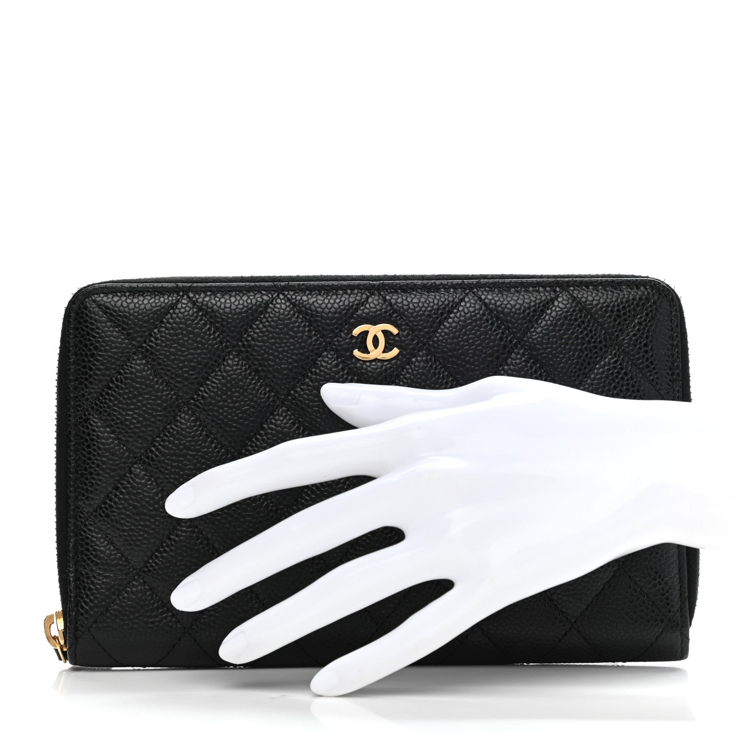 Chanel Caviar Quilted Large Zip Around Organizer Wallet Black 2 of 12