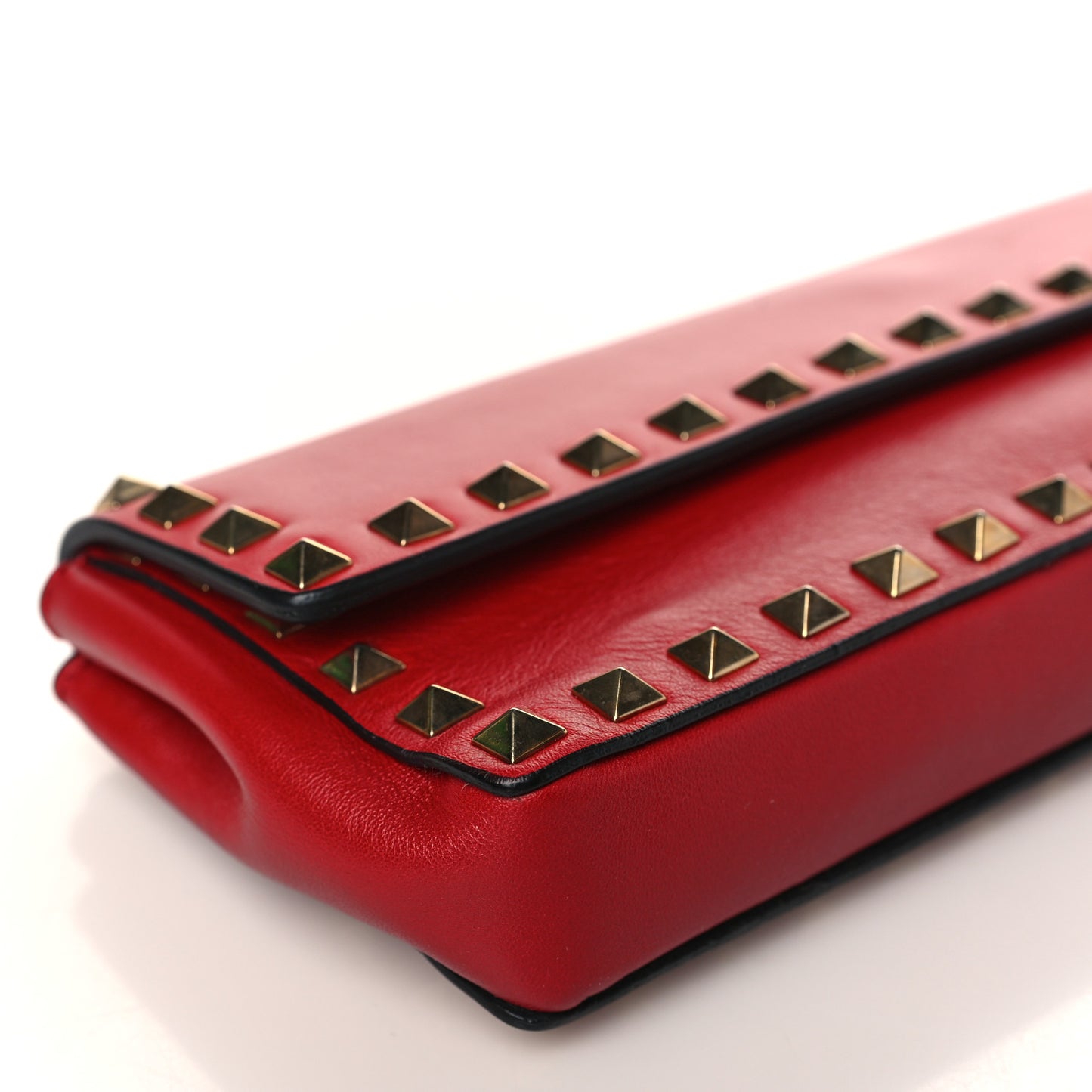 Nappa Rockstud Bangle Clutch Red