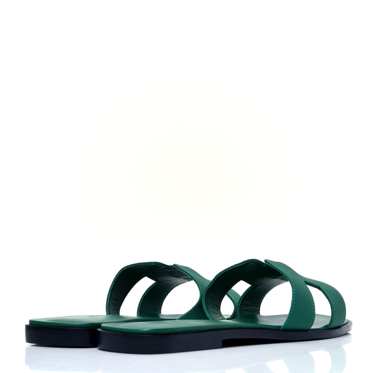 Hermes Epsom Oran Sandals 39 Malachite 3 of 9