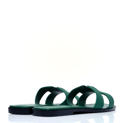 Hermes Epsom Oran Sandals 39 Malachite 3 of 9