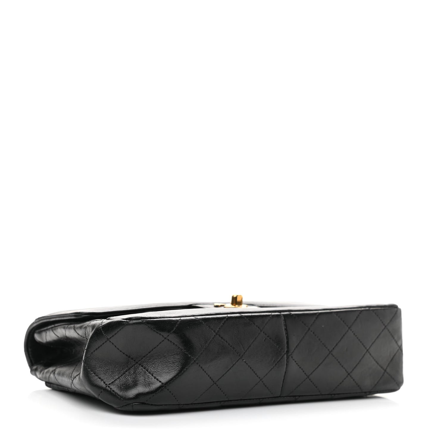 Lambskin Quilted Small Single Flap Black