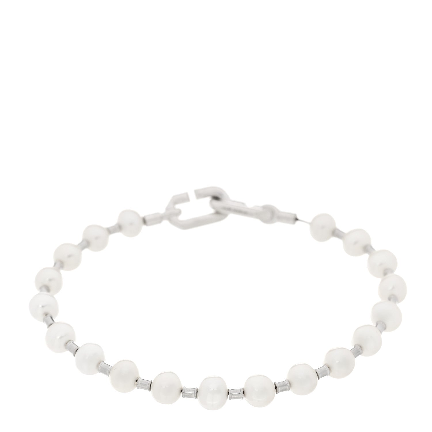 Tiffany Sterling Silver Pearl 5-6mm HardWear Bracelet 1 of 4