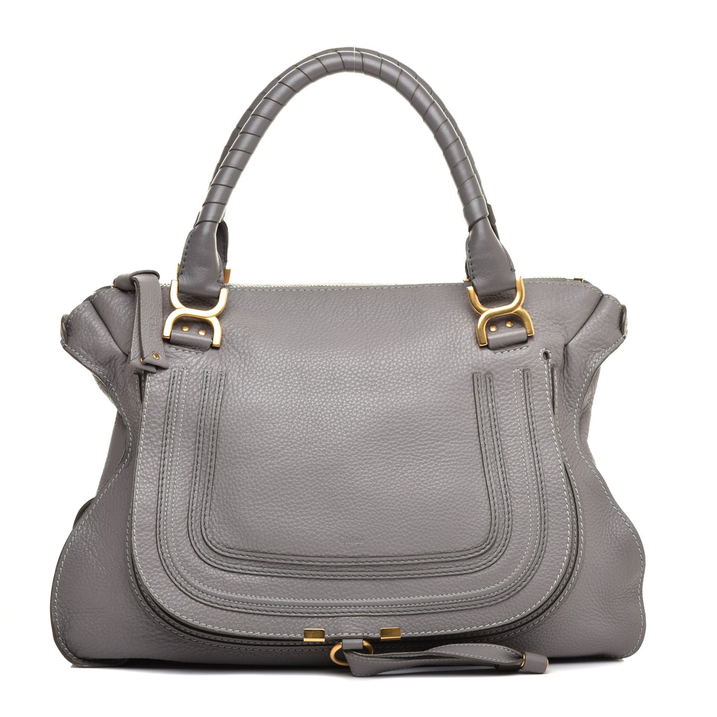 Calfskin Large Marcie Satchel Cashmere Grey