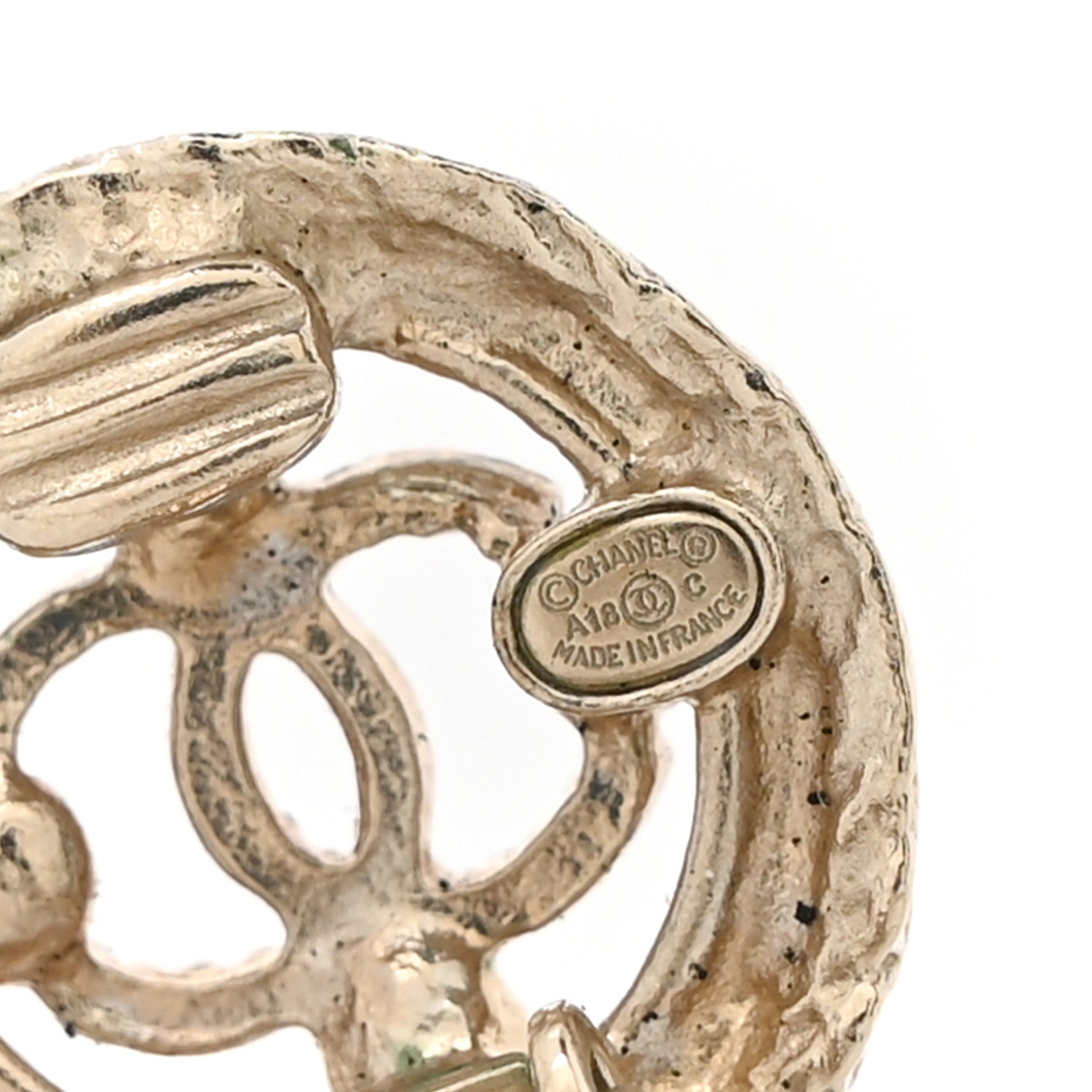 Chanel Metal Pearl CC Clip On Earrings Gold 4 of 5