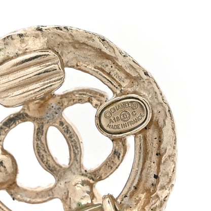 Chanel Metal Pearl CC Clip On Earrings Gold 4 of 5