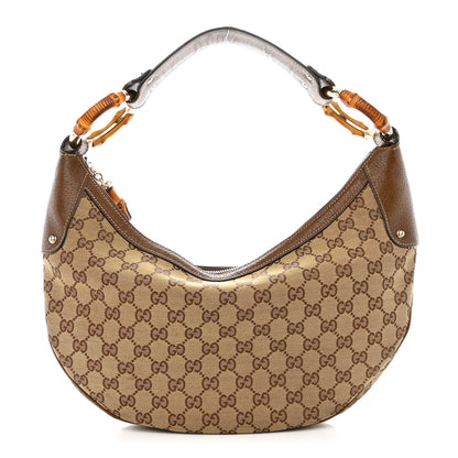 Gucci Monogram Bamboo Ring Hobo Brown 1 of 14