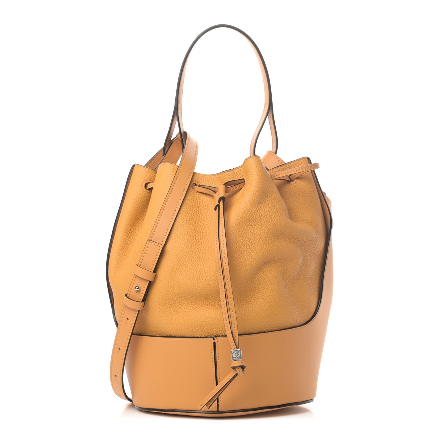 Grained Calfskin Medium Balloon Bag Saffron Yellow