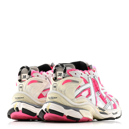 Balenciaga Mesh Rubber Womens Runner Sneakers 38 Fluo Pink Grey Black 9 of 20