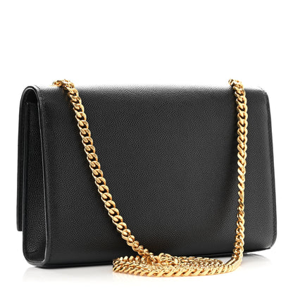Saint Laurent Grain De Poudre Small Monogram Kate Satchel Black 2 of 11