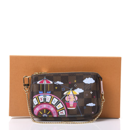 Louis Vuitton Damier Ebene 2020 Christmas Animation Big Wheel Mini Pochette Accessories Rose Ballerine 11 of 11
