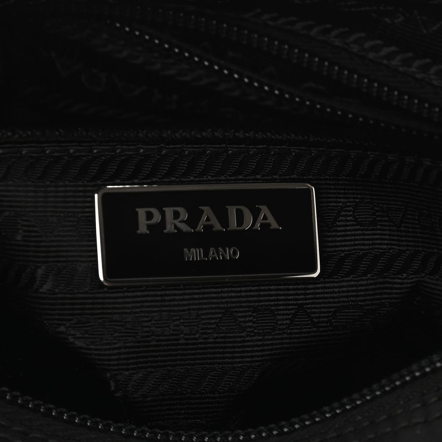 Nylon Vela Saffiano Single Buckle Messenger Shoulder Bag Black