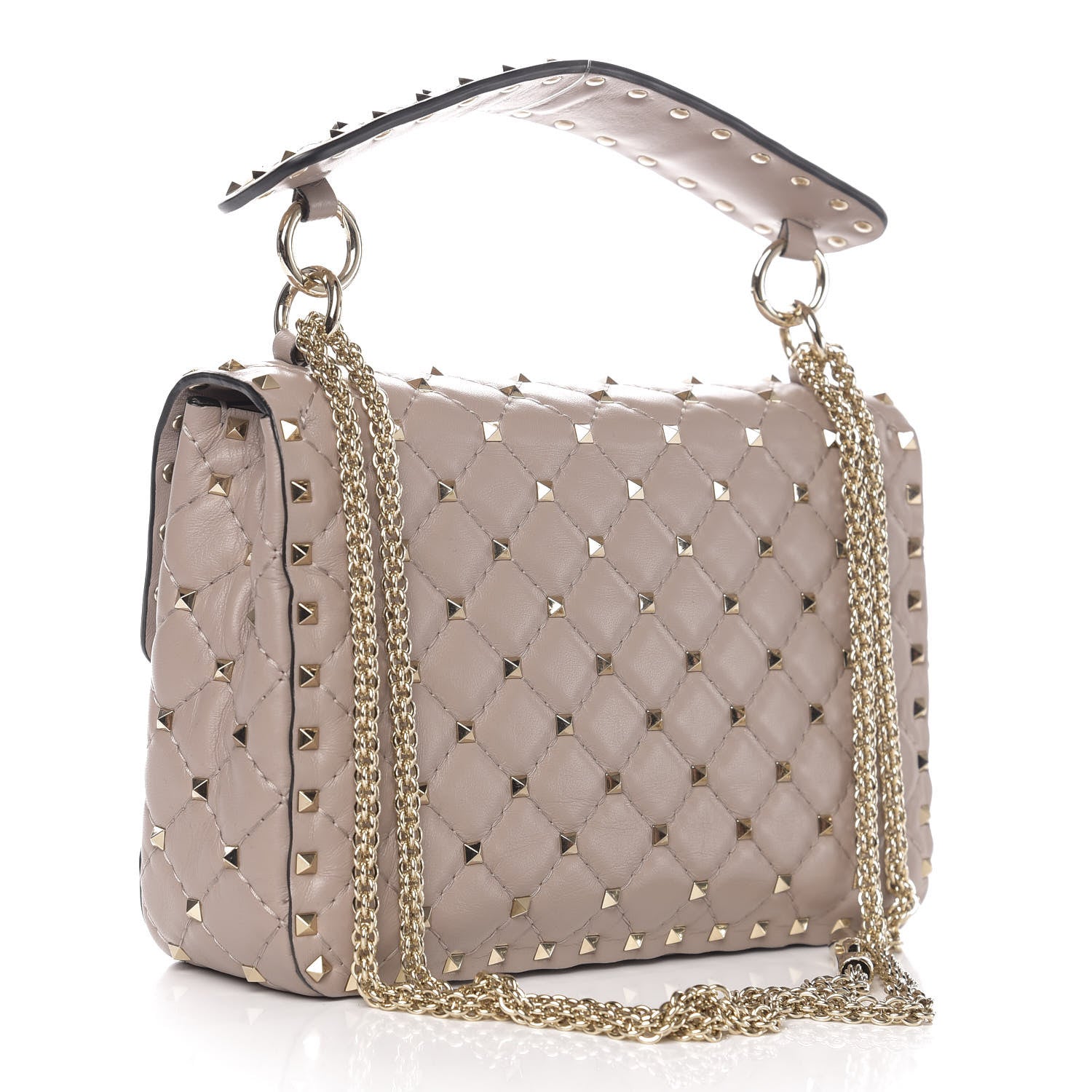 Valentino Garavani Lambskin Medium Rockstud Spike Shoulder Bag Poudre 3 of 9
