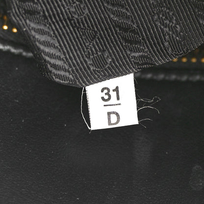 Prada Jacquard Saffiano Triangolo Symbole Embroidered Small Tote Black Corda 7 of 10