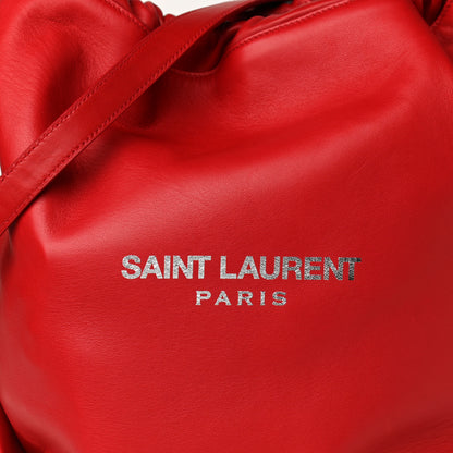 Saint Laurent Lambskin Teddy Drawstring Bag Eros Red 7 of 9