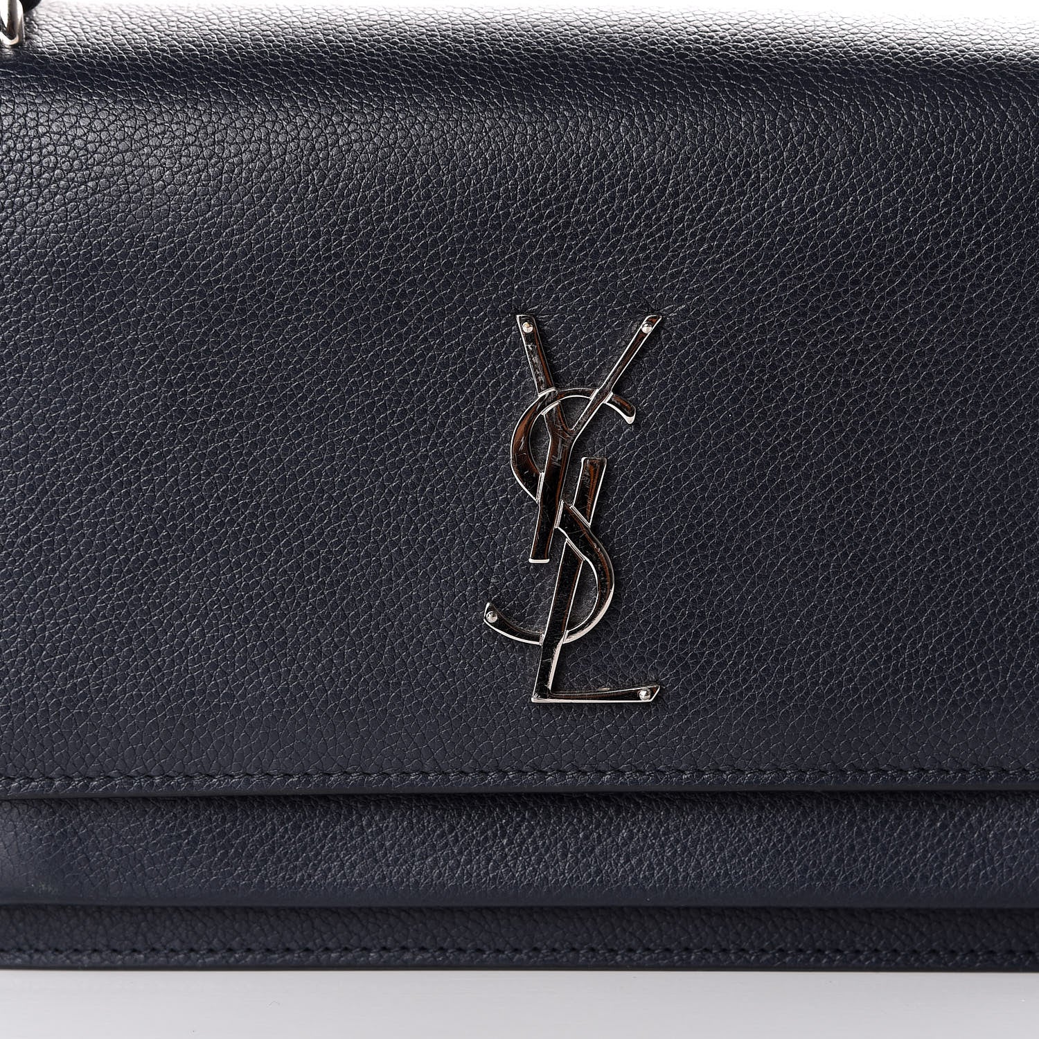 Saint Laurent Grained Calfskin Medium Monogram Sunset Navy Blue 9 of 9