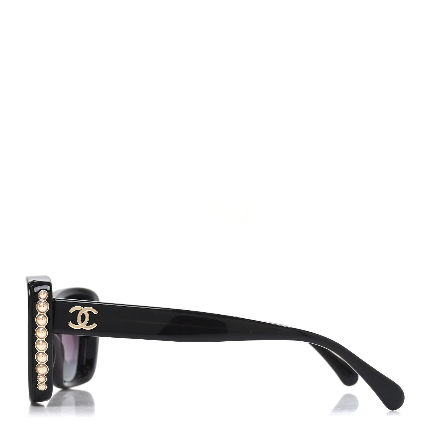 Chanel Acetate Pearl Cat Eye CC Sunglasses 5481-H  Black 3 of 7