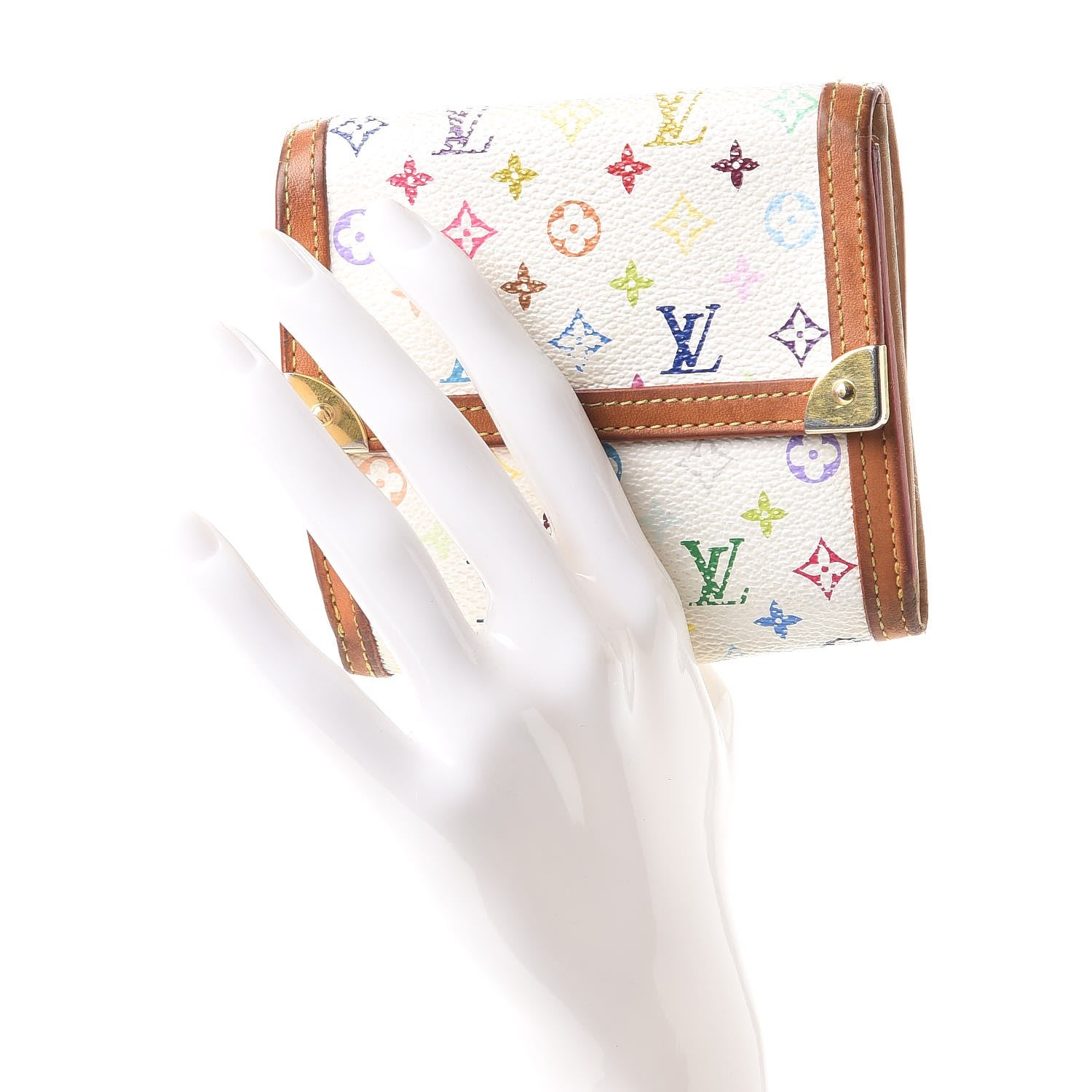 Louis Vuitton Monogram Multicolor Porte-Monnaie Billets Wallet White 2 of 28
