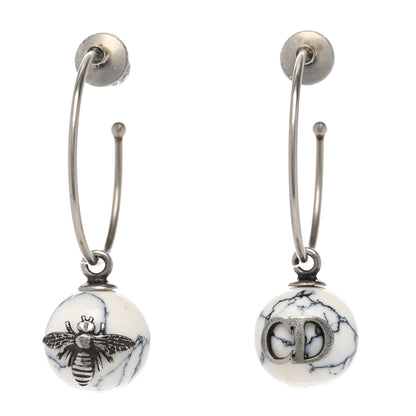 Christian Dior Marble Mise En Dior Tribal Hoop Earrings White 1 of 4