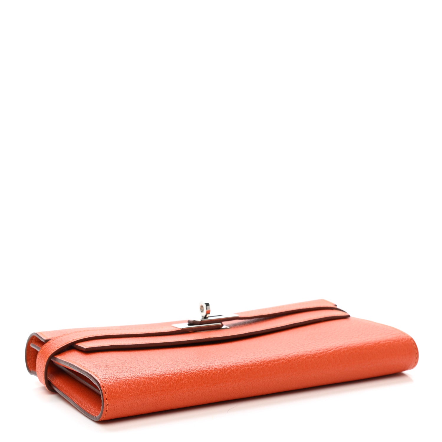 Hermes Chevre Mysore Kelly Longue Wallet Orange 4 of 10