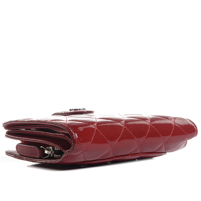 Chanel Patent Quilted Zip Pocket Wallet Red 4 of 8