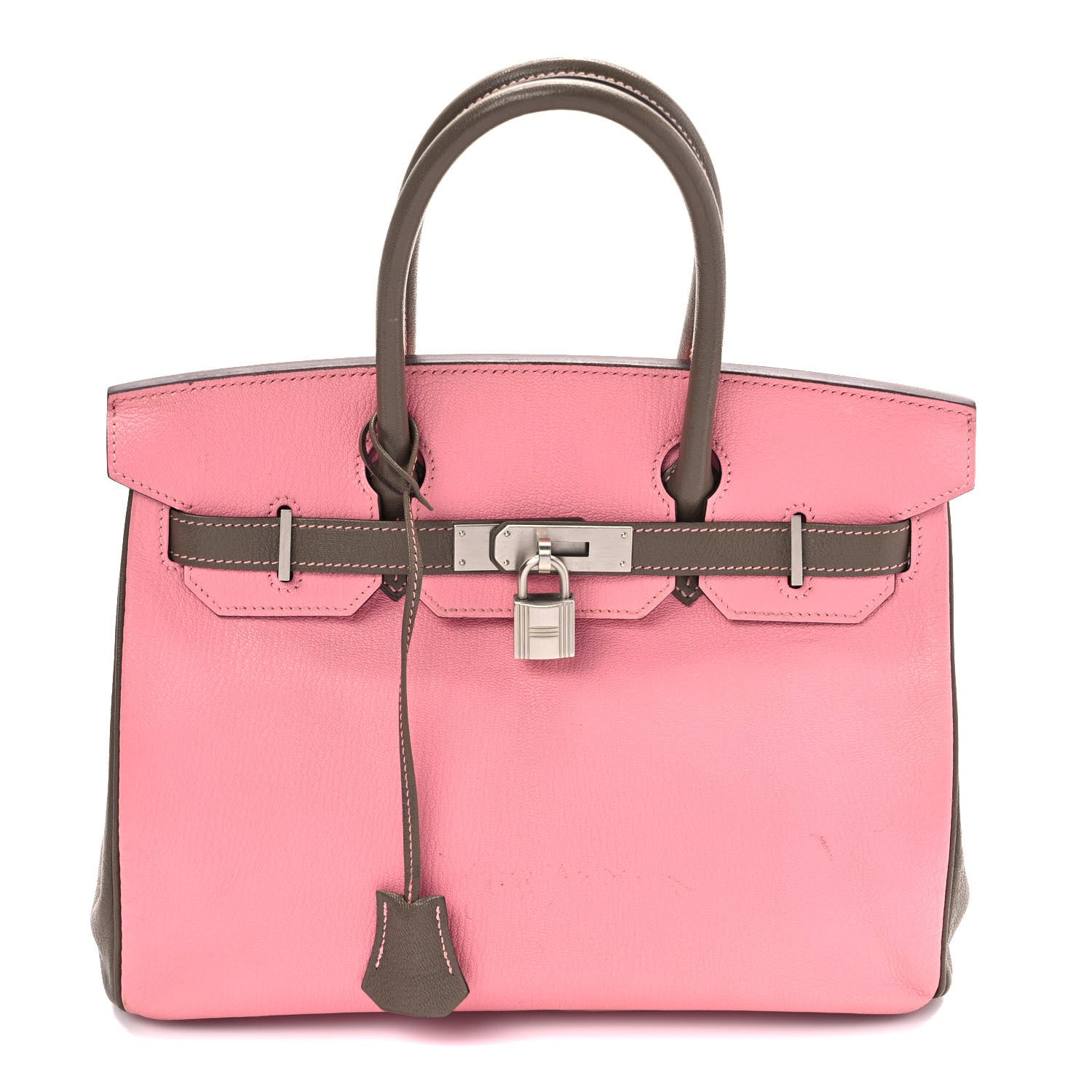 Hermes Chevre Mysore Horseshoe Birkin 30 Rose Confetti Etoupe 1 of 11
