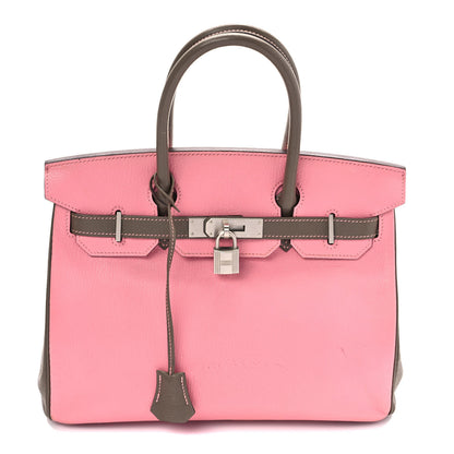 Hermes Chevre Mysore Horseshoe Birkin 30 Rose Confetti Etoupe 1 of 11