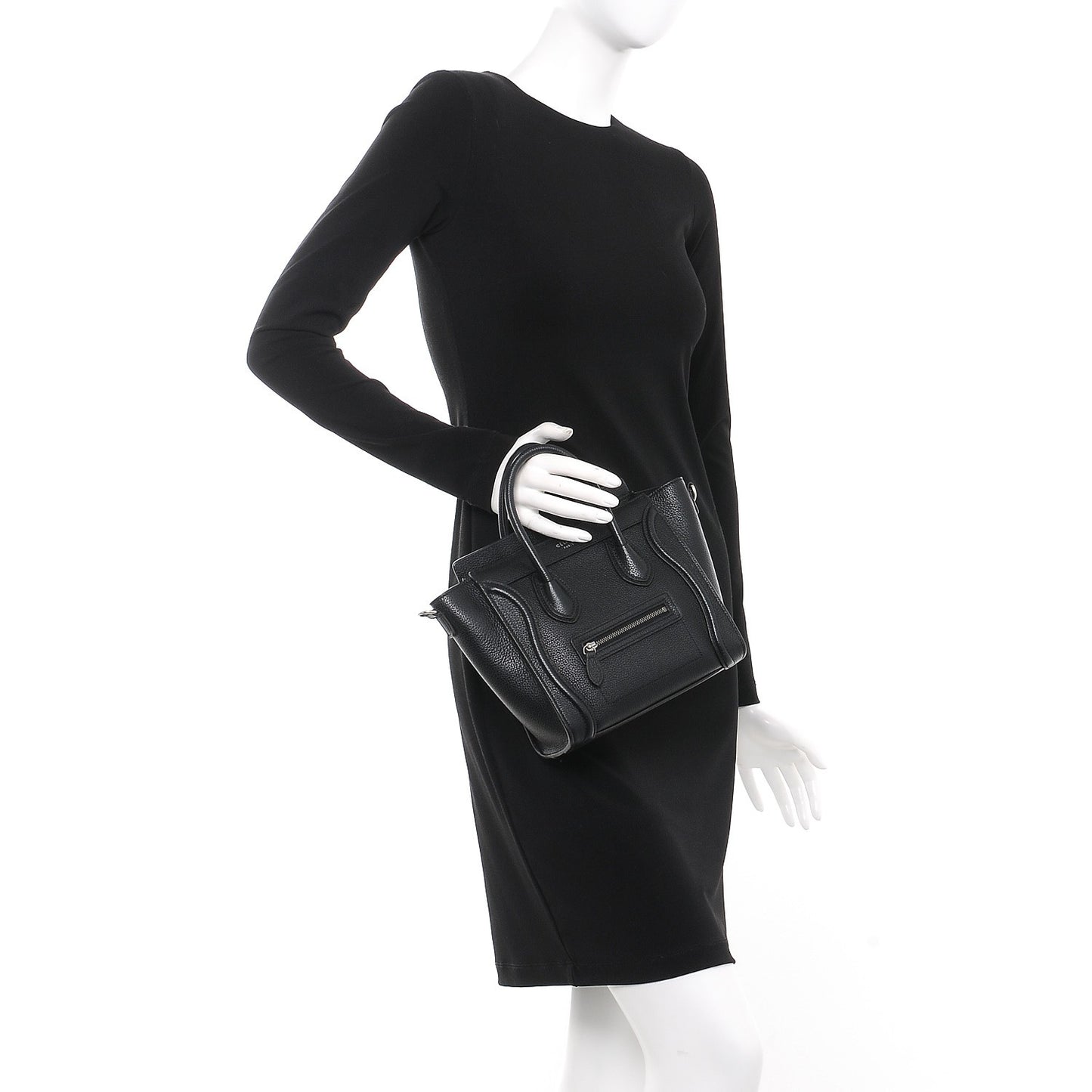 Drummed Calfskin Nano Luggage Black
