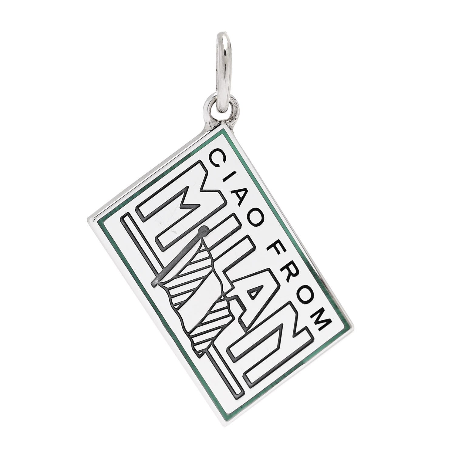 Tiffany Sterling Silver Enamel Milan Postcard Charm Blue 1 of 5