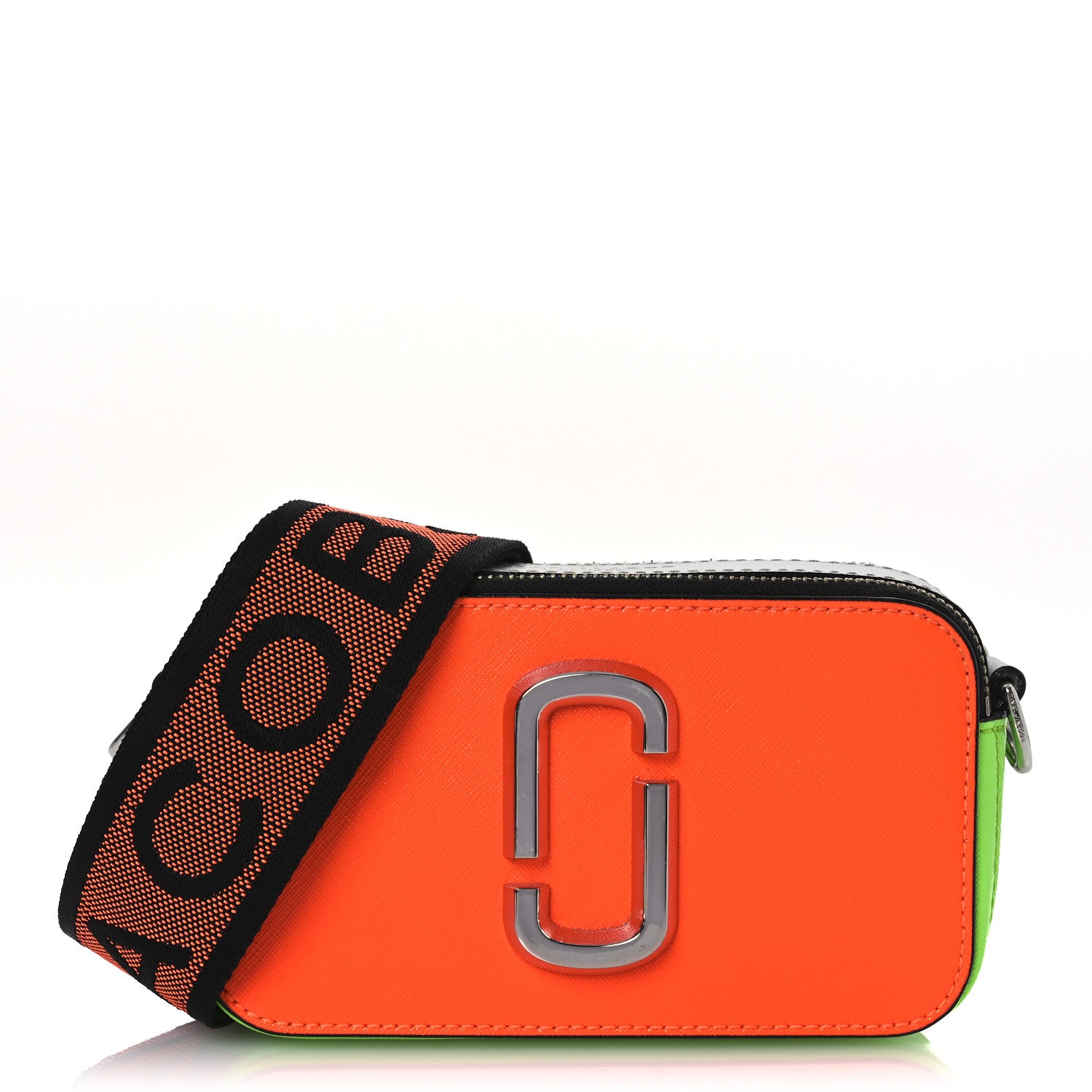 Marc Jacobs Saffiano Small Fluoro Snapshot Camera Bag Neon Orange 1 of 14