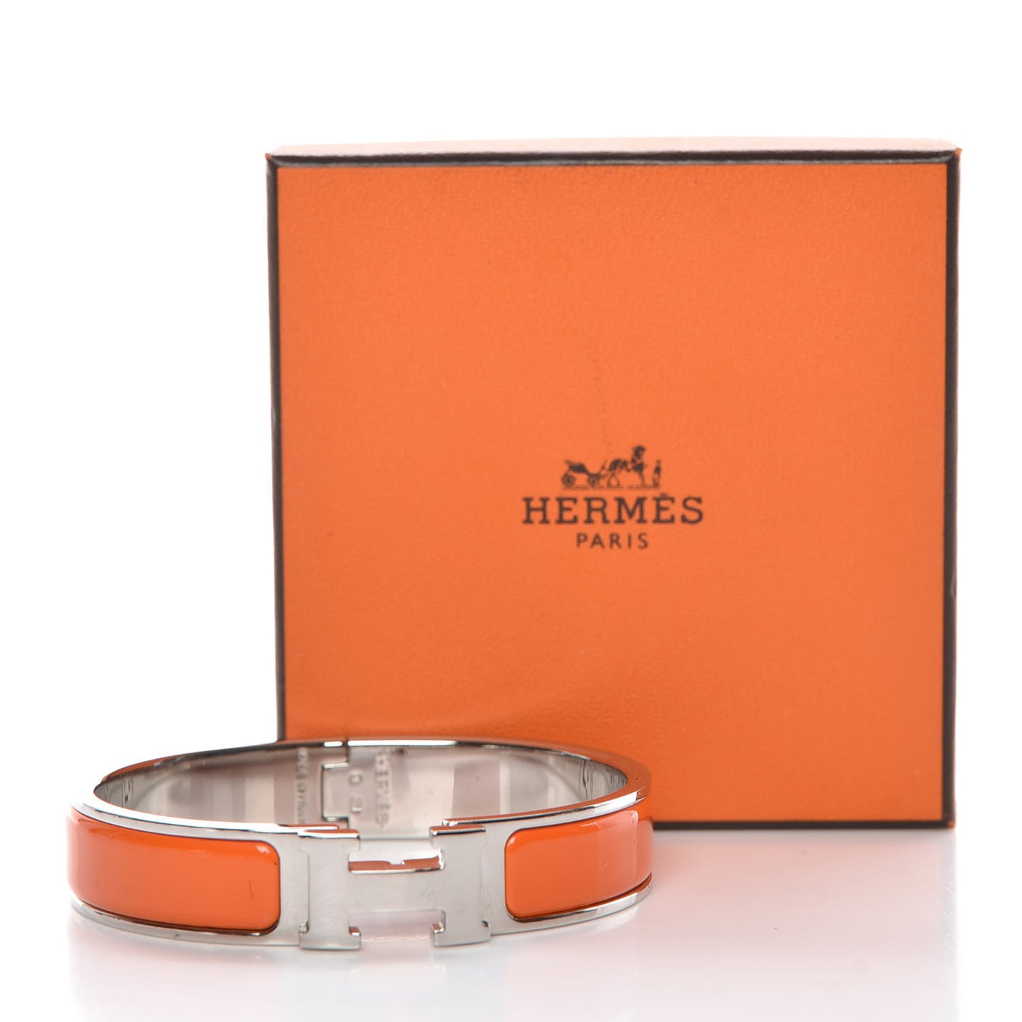 Enamel Narrow Clic Clac H Bracelet PM Orange