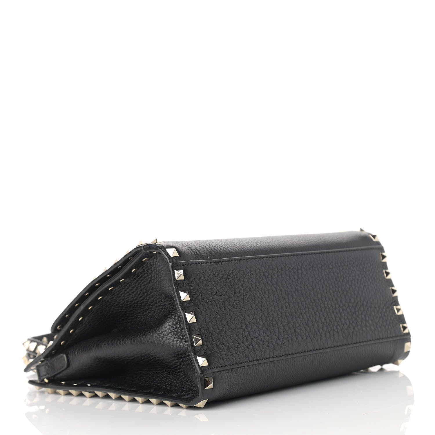 Valentino Garavani Grained Calfskin Rockstud Flip Lock Tote Black 3 of 9