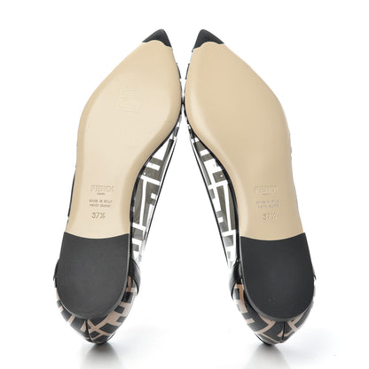 Fendi PVC Calfskin FF Colibri Ballerina Flats 37.5 Black 6 of 9