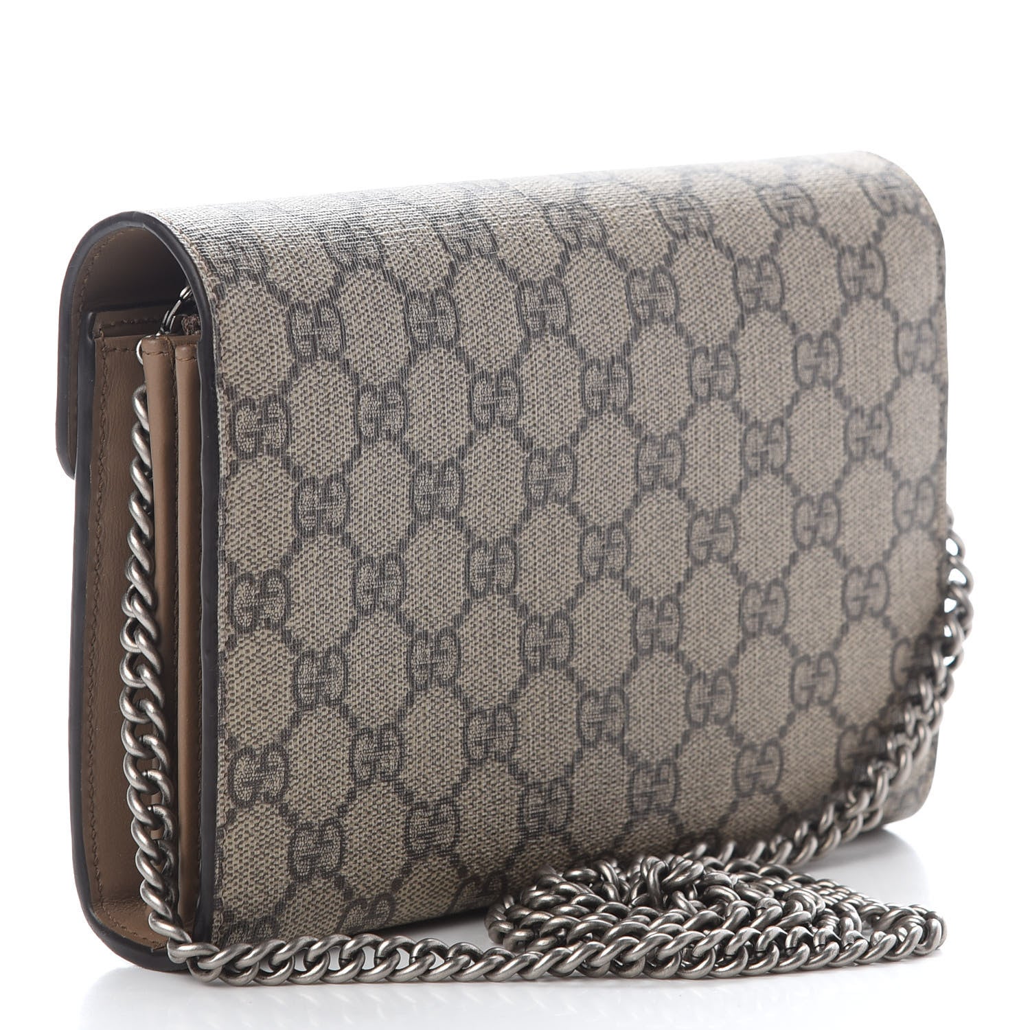 Gucci GG Supreme Monogram Mini Dionysus Chain Wallet Beige Taupe 3 of 10