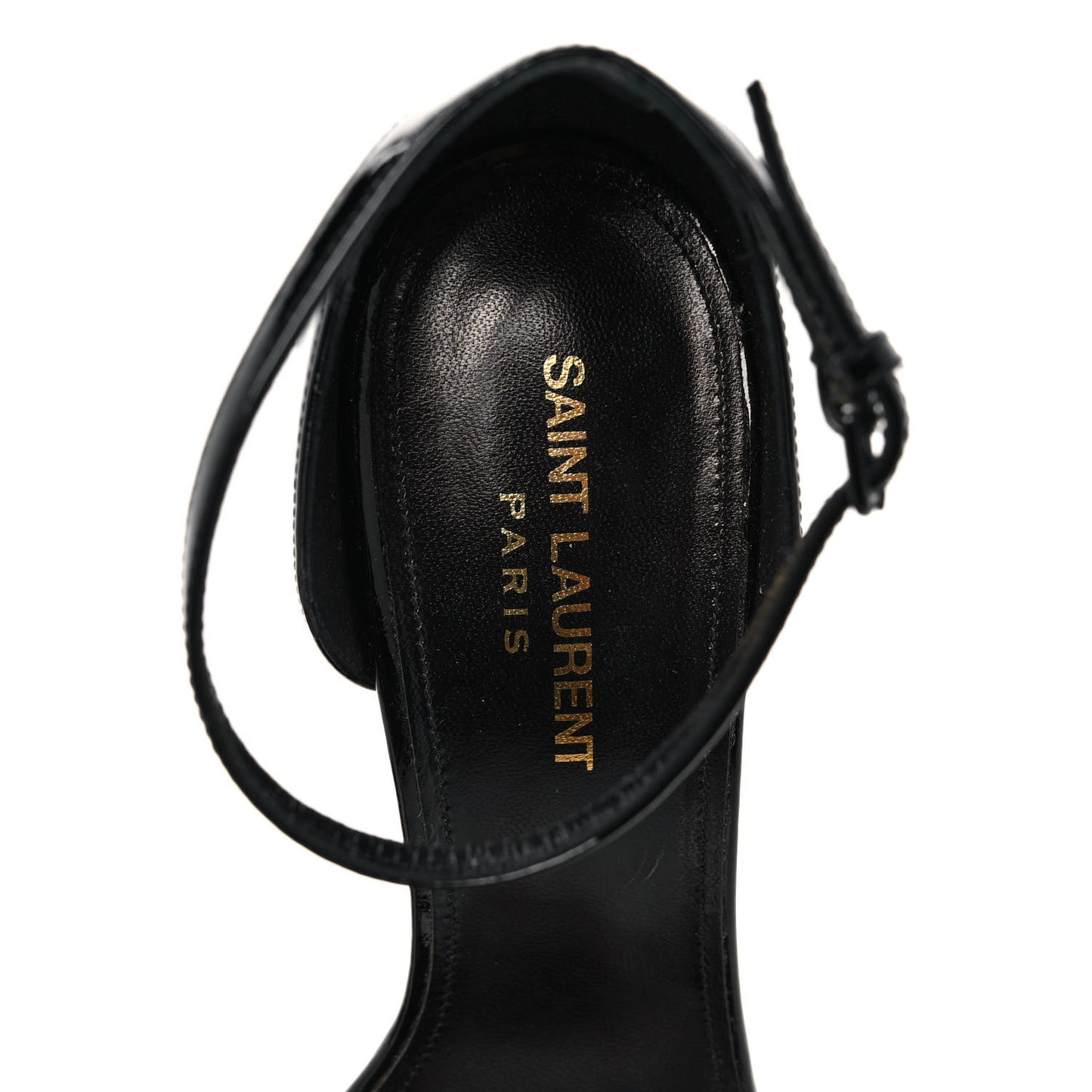 Patent Calfskin Opyum 110 Sandals 39 Black Gold