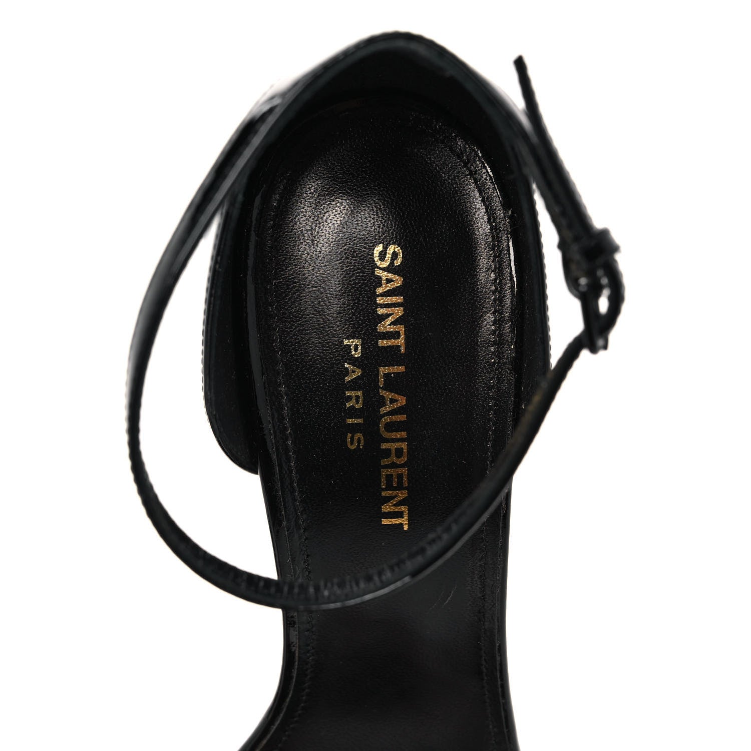 Saint Laurent Patent Calfskin Opyum 110 Sandals 39 Black Gold 7 of 7