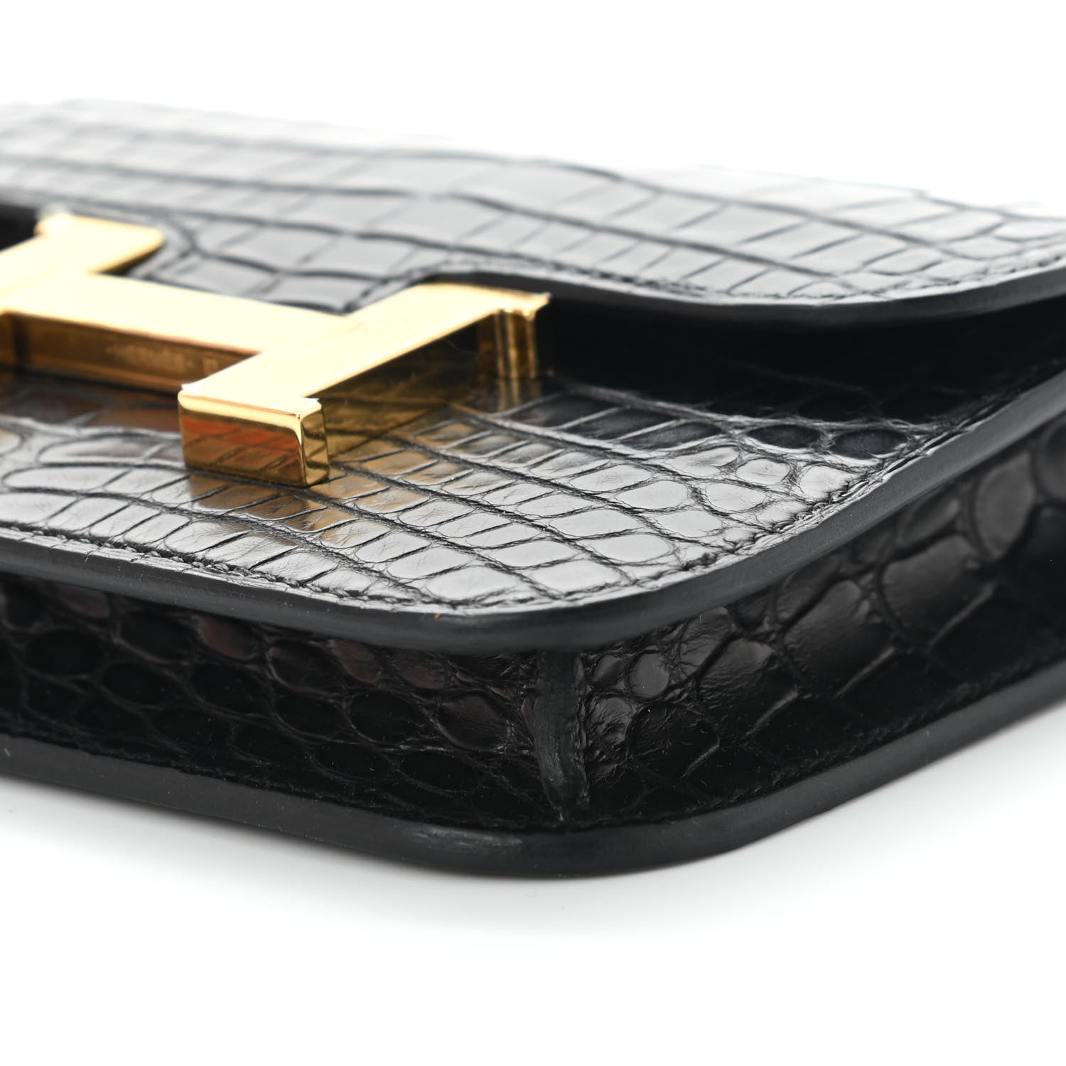 Hermes Matte Alligator Constance Slim Wallet Black 10 of 10